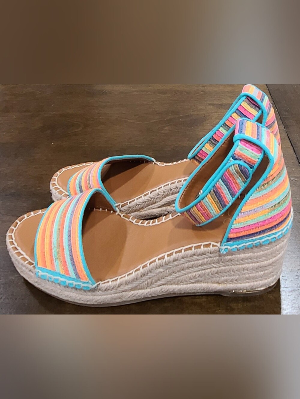 Franco Sarto Clemens Espadrille Wedge Sandal "Stripe Multi"